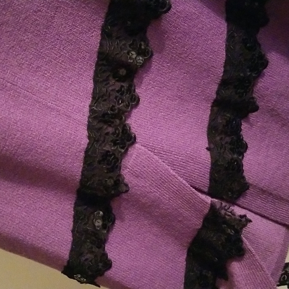 New Todd & Olivia USA Knit Sweater Suit Lace Vintage Brand Church Set Wool Poly - Picture 12 of 14